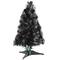 2ft. Fiber Optic Candy Corn Color Lights Black Artificial Halloween Tree